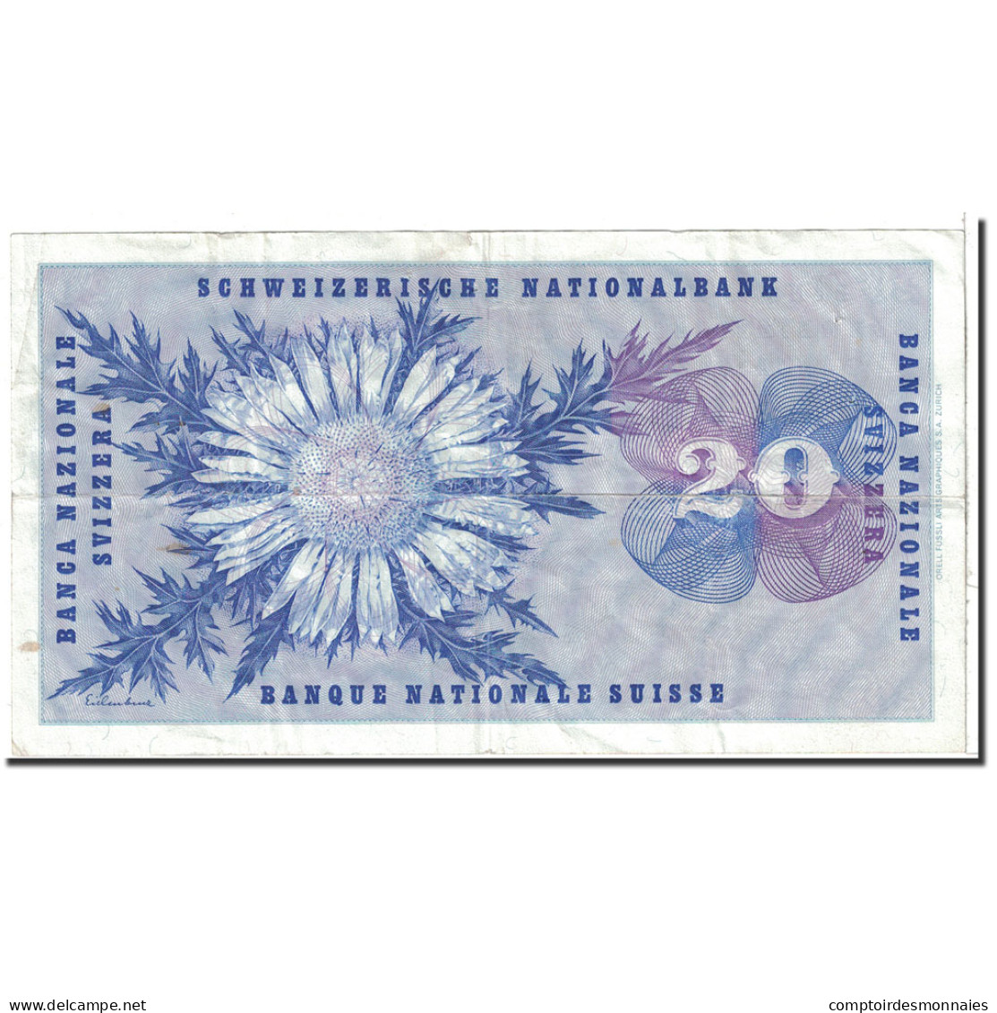 Billet, Suisse, 20 Franken, 1972, 1972-01-24, KM:46t, TTB - Suiza