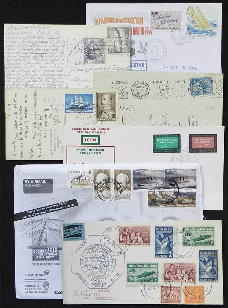 TOPIC SHIPS Topic Ships: 24 Covers/cards With Stamps Or Special Postmarks, VF! - Bateaux