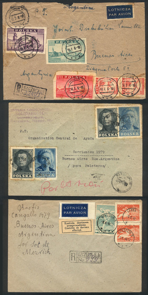 TOPIC JUDAICA 3 Covers Sent To Aid Organizations For Jews In Europe Between 19 - Non Classés