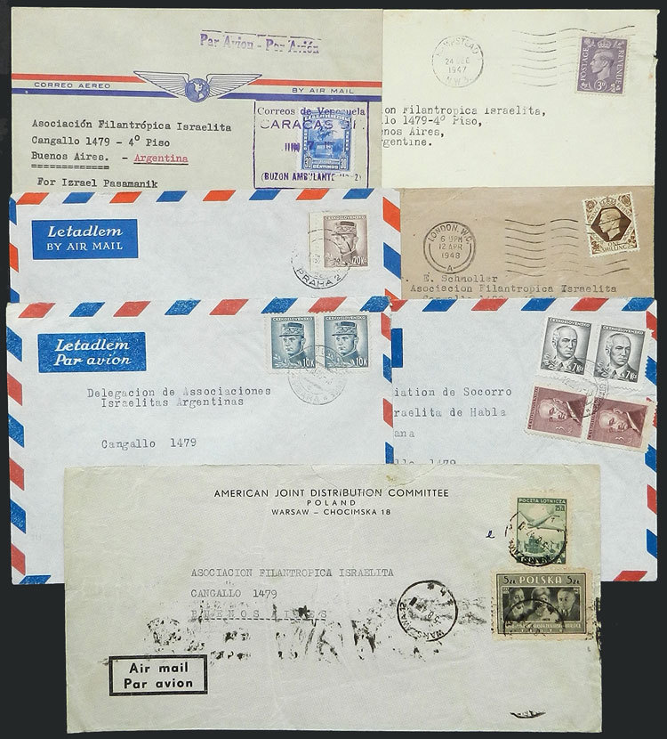TOPIC JUDAICA 7 Covers Sent To The Israelite Philanthropic Association In Buen - Unclassified