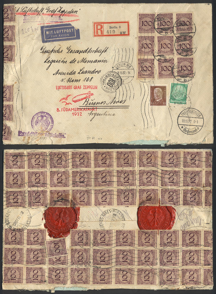 GERMANY Registered Cover That Weighed 220½ Grams, Sent From Berlin To The Germa - Andere & Zonder Classificatie
