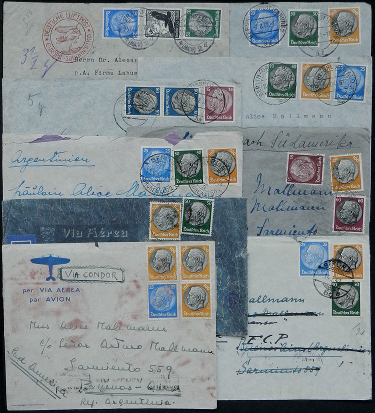 GERMANY 9 Airmail Covers Sent To Argentina Between 1935 And 1941, Most With Int - Andere & Zonder Classificatie