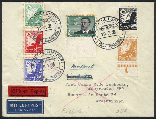 GERMANY "Airmail Cover Flown By ZEPPELIN, Dispatched From The Airship During Fl - Andere & Zonder Classificatie