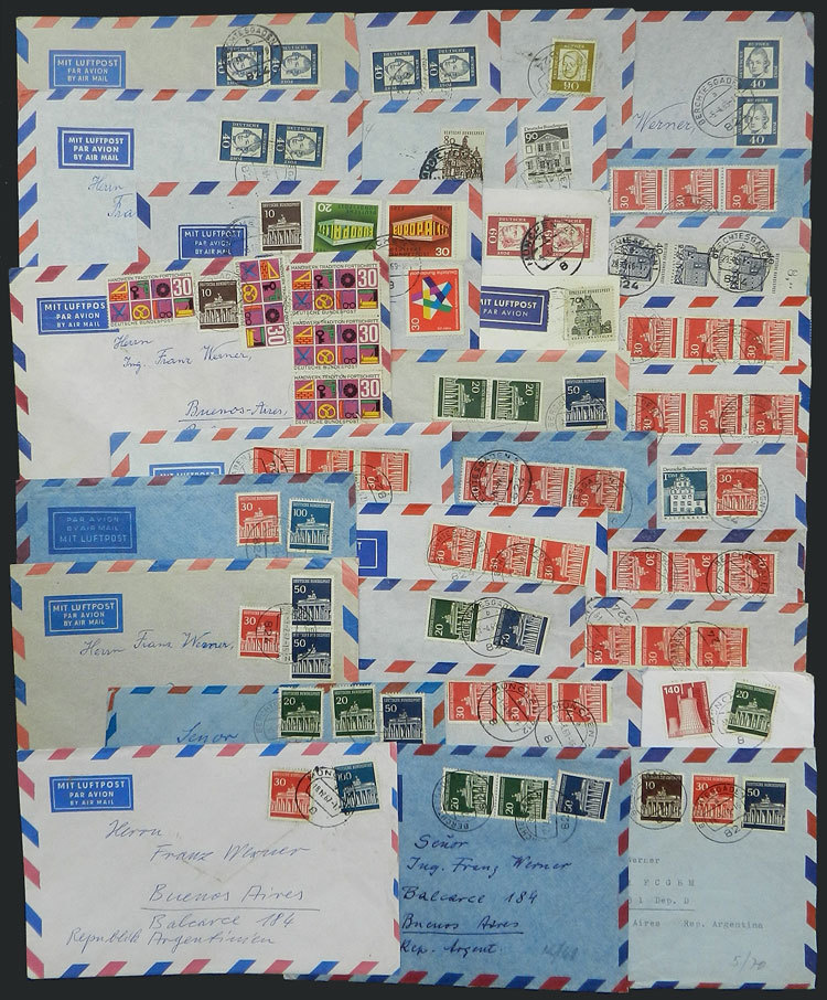WEST GERMANY 74 Covers Posted To Argentina Between 1964 And 1978 Approx., With - Brieven En Documenten