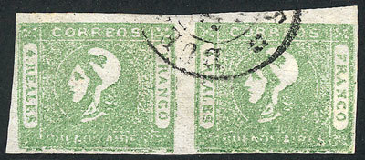 ARGENTINA "GJ.16, 4R. Worn Impression, Rare ""bright"" Yellow-green Color, Beau - Buenos Aires (1858-1864)