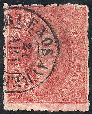 ARGENTINA GJ.25Ba + Variety, 4th Printing Lilac-rose And Mulatto, Also Dirty Pl - Unused Stamps