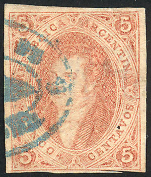 ARGENTINA "GJ.27, 6th Printing Imperforate, With The Extremely Rare ""rococo"" - Ongebruikt