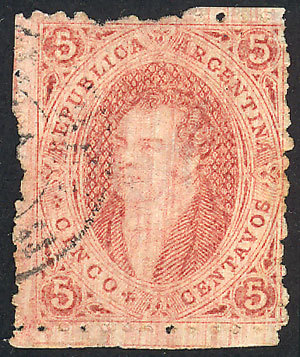 ARGENTINA GJ.28d, 6th Printing, With Very Notable DIRTY PLATE Var., Also With V - Ongebruikt