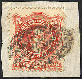 ARGENTINA GJ.38, On Fragment With Spectacular Mute Cancel Of SAN LUIS, Excellen - Autres & Non Classés