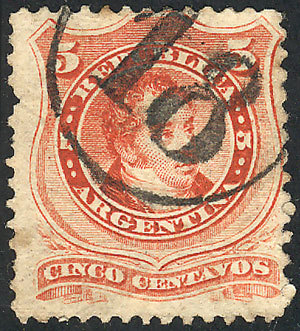 ARGENTINA "GJ.38, With The Rare ""18"" Mailbox Cancel Of Buenos Aires, Excellen - Other & Unclassified