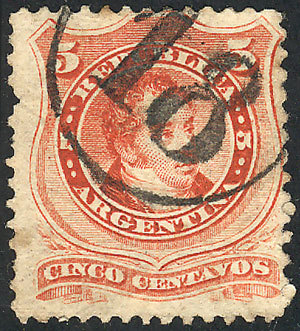 ARGENTINA "GJ.38, With The Rare ""18"" Mailbox Cancel Of Buenos Aires, Excellen - Autres & Non Classés