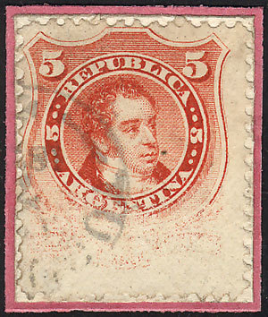 ARGENTINA GJ.38, With Extremely Rare VARIETY: PARTIALLY UNPRINTED, Used In Tucu - Andere & Zonder Classificatie