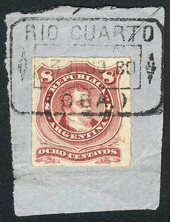 ARGENTINA GJ.49, On Fragment With Complete Rectangular Datestamp Of RIO CUARTO, - Otros & Sin Clasificación