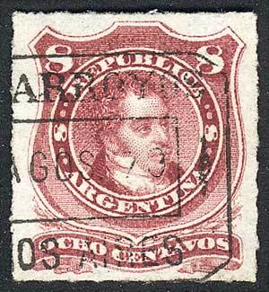 ARGENTINA GJ.49, With Very Rare Rectangular Postmark  Of TRES ARROYOS (Buenos A - Andere & Zonder Classificatie