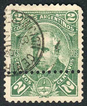 ARGENTINA GJ.82, 2c. Vicente Lopez With Variety: DOUBLE Horizontal Perforation, - Andere & Zonder Classificatie