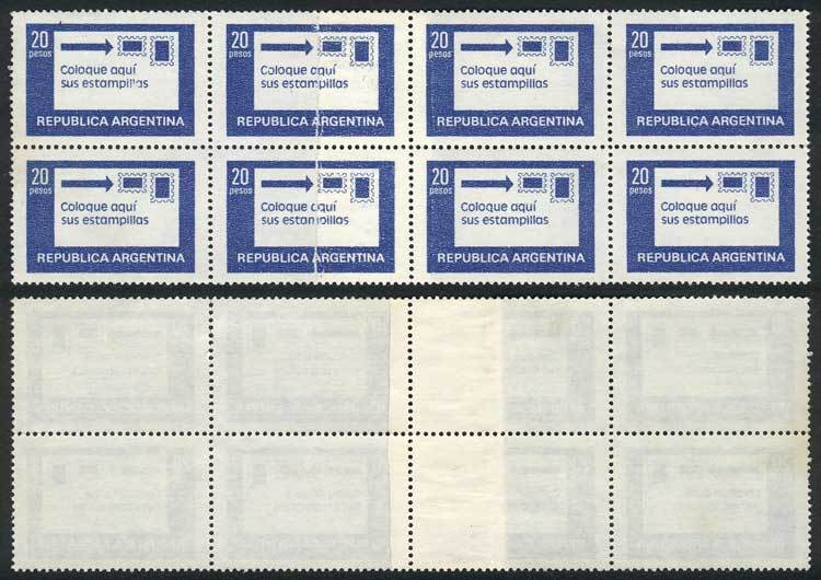 ARGENTINA "GJ.1782, 1977/9 20P. ""Place Stamps Here"" Printed On Fluorescent Un - Andere & Zonder Classificatie