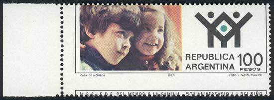 ARGENTINA GJ.1813, 1978 Children Institute, With Very Shifted Perforation Varie - Andere & Zonder Classificatie