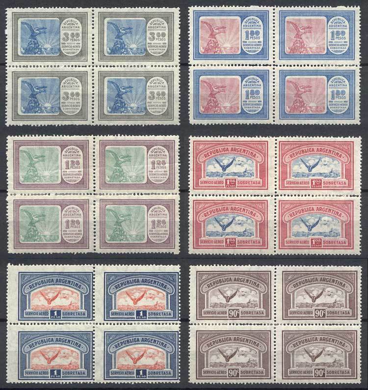 ARGENTINA GJ.636/54, 1928 First Airmail Stamps Set, Birds, Complete Set Of 19 V - Luchtpost