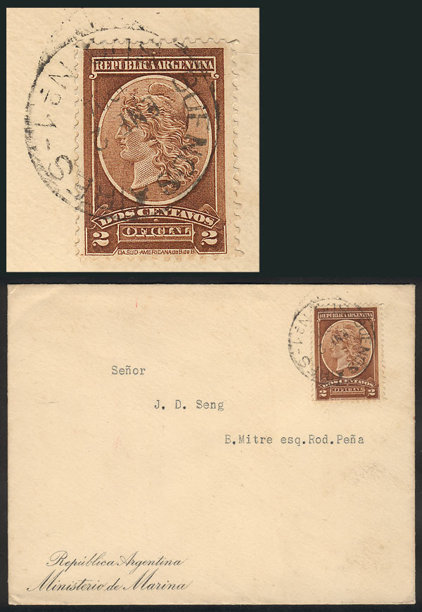 ARGENTINA GJ.36, 1901 Liberty Head 2c. Chestnut, Franking ALONE A Cover Used In - Dienstzegels