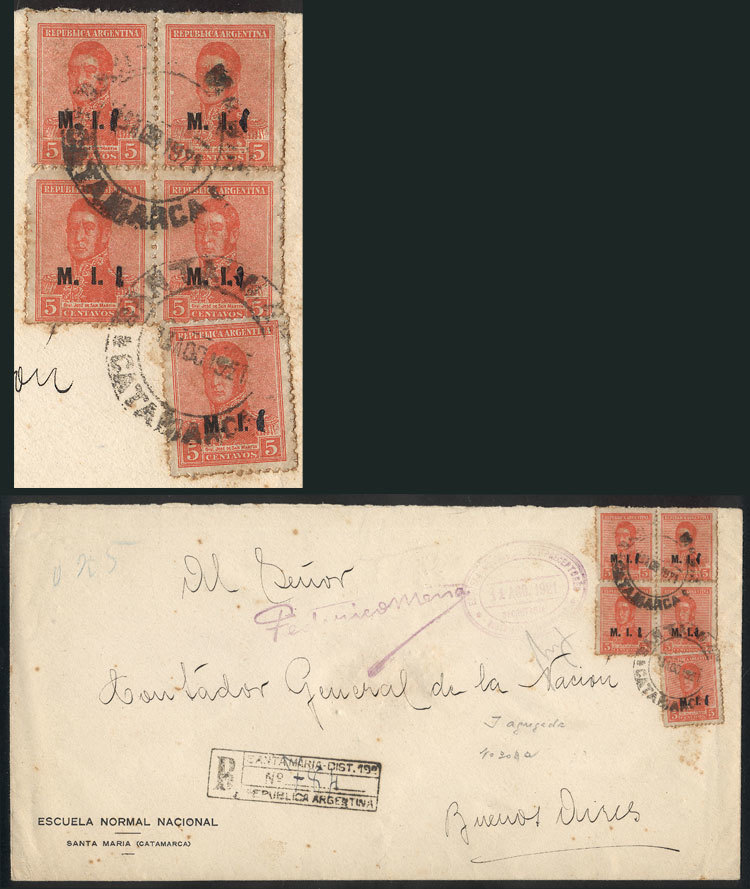 ARGENTINA "GJ.376a, 1918 5c. San Martín Unwatermarked, Stamp Originally Overpri - Dienstzegels