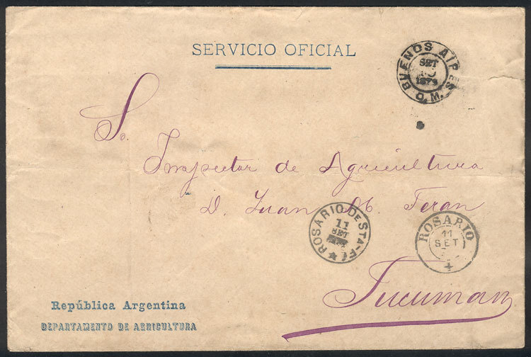 ARGENTINA Envelope Of The National Department Of Agriculture Sent From Buenos A - Dienstzegels