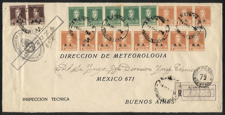 ARGENTINA "14/JUN/1935 AÑATUYA (Santiago Del Estero) - Buenos Aires: Beautiful - Dienstzegels