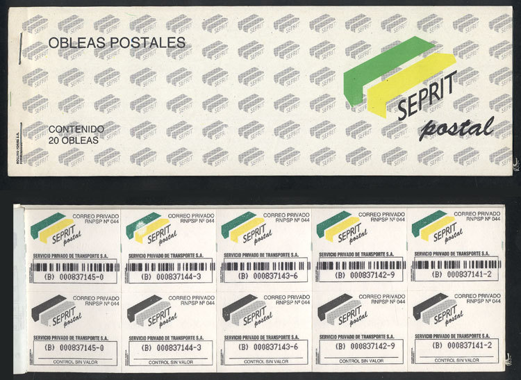 ARGENTINA SEPRIT POSTAL: Complete Booklet Of 20 Stamps, Excellent! - Andere & Zonder Classificatie