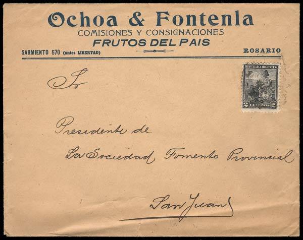 ARGENTINA "Advertising Cover (""Fruits Of The Country"") Franked With 2c. Liber - Andere & Zonder Classificatie