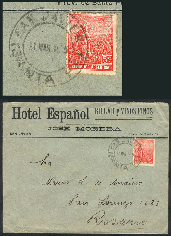 ARGENTINA Cover With Corner Card Of HOTEL ESPAÑOL (San Javier, Santa Fe), Frank - Andere & Zonder Classificatie