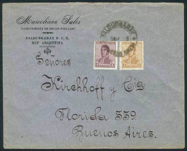 ARGENTINA Cover Franked By GJ.424 + 427, Sent To Buenos Aires On 20/MAY/1918, W - Andere & Zonder Classificatie