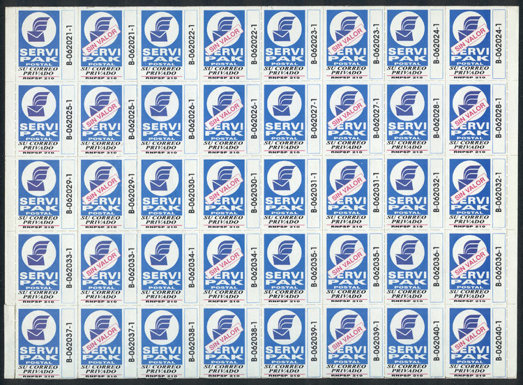 ARGENTINA SERVI PACK: Complete Sheet Of 20 Self-adhesive Stamps, Excellent Qual - Andere & Zonder Classificatie