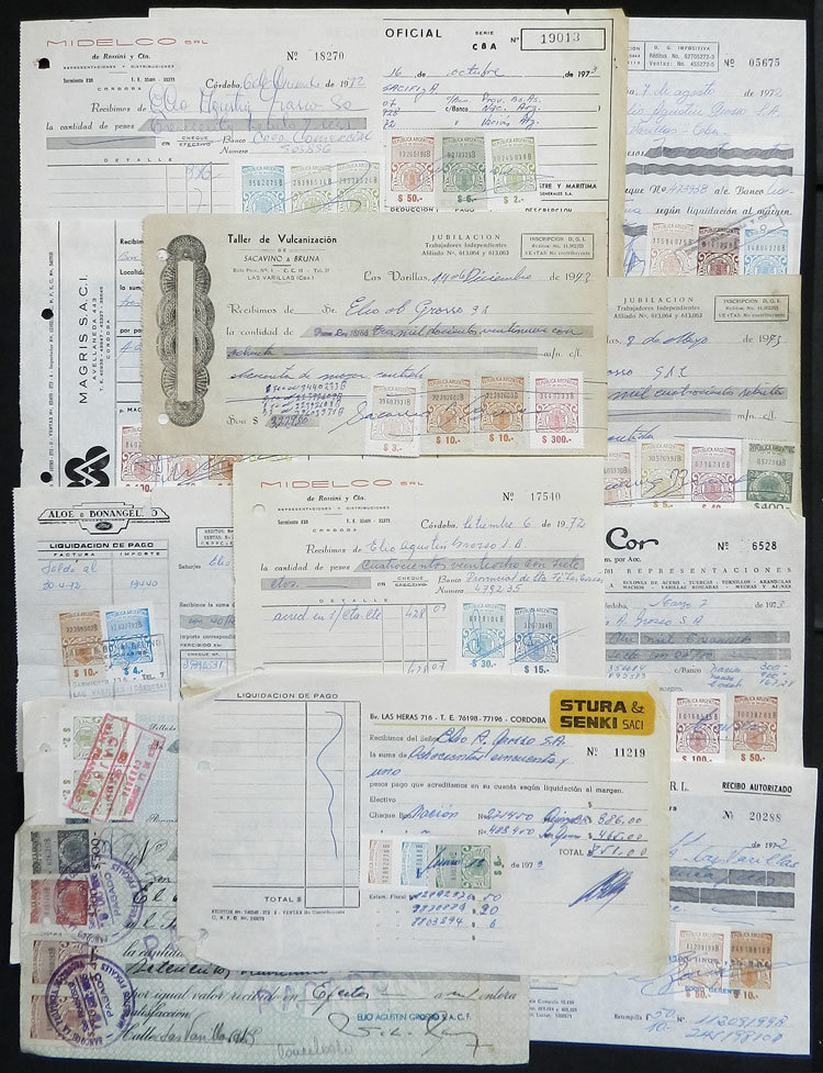 ARGENTINA PROVINCE OF CORDOBA: More Than 150 Revenue Stamps On Varied Documents - Autres & Non Classés