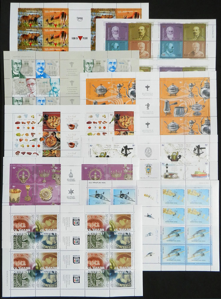 ARGENTINA Lot Of 35 Complete Sheets (all Different) Of Modern Stamps (mainly Of - Verzamelingen & Reeksen