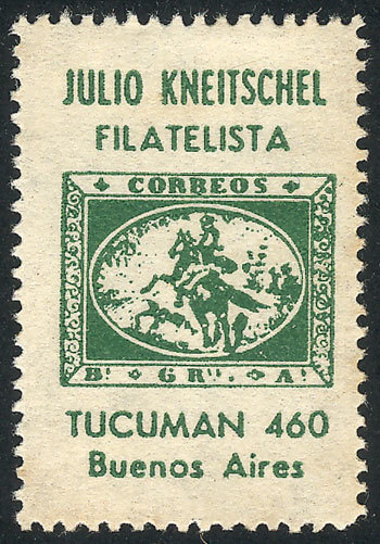 ARGENTINA JULIO KNEITSCHEL, Stamp Dealer, Tucuman 460, Buenos Aires. Very Rare - Andere & Zonder Classificatie