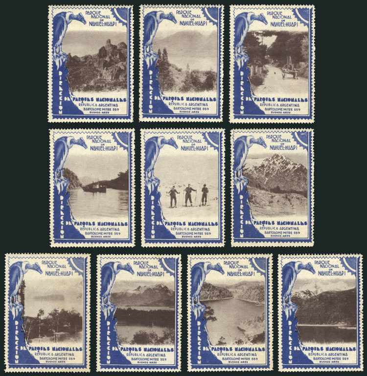 ARGENTINA Nahuel Huapi National Park: Set Of 10 Old Cinderellas With Spectacula - Andere & Zonder Classificatie