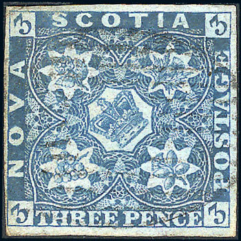 CANADA Sc.2b., 3p. Pale Blue, Used, 3 Wide Margins, Good Example, Catalog Value - Ongebruikt