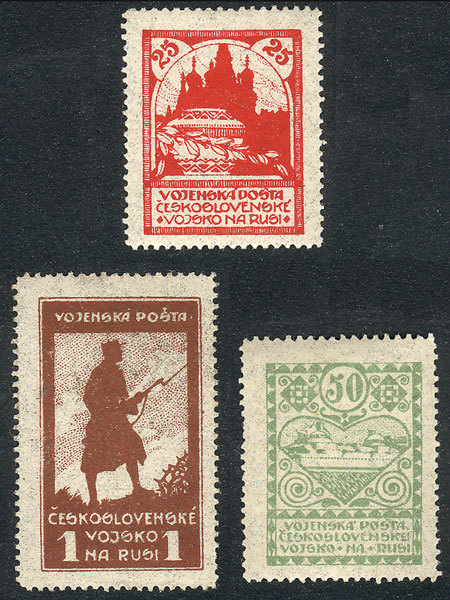 CZECHOSLOVAKIA Sc.1/3, Complete Set Of 3 Values, The First Two Unmounted, Very - Andere & Zonder Classificatie