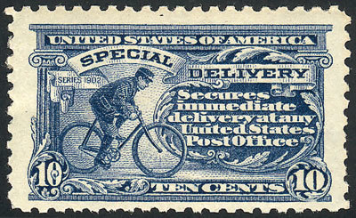UNITED STATES Sc.E9, 1914 10c. Ultramarine, Letter Watermark And Perf 10, VF Qu - Expres & Aangetekend