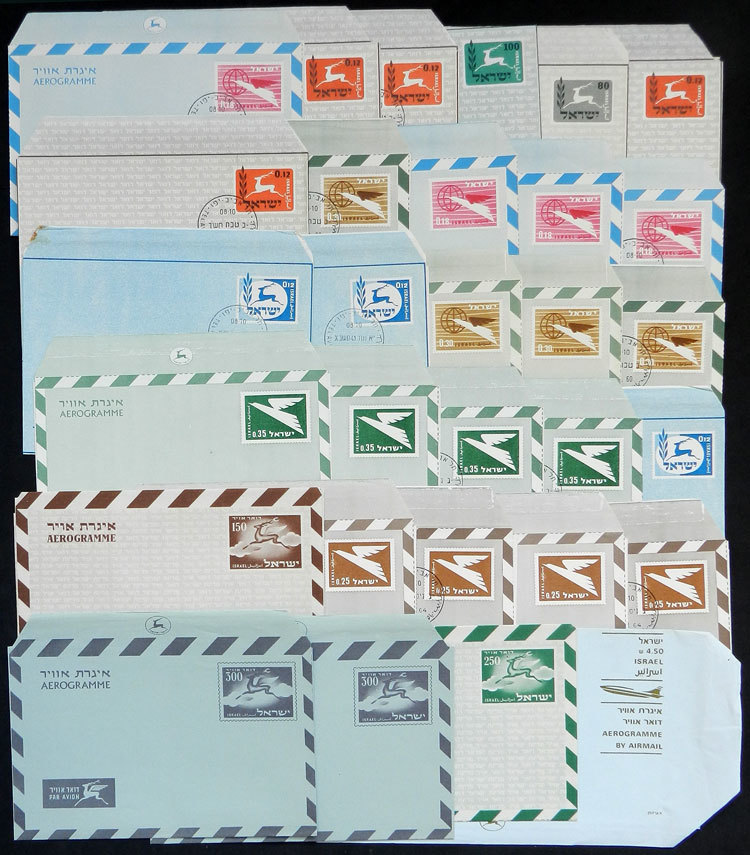 ISRAEL 30 Unused AEROGRAMS, Varied Models, Some With First Day Postmarks, Littl - Andere & Zonder Classificatie