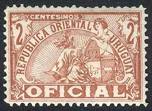 URUGUAY Year 1911, 2c. Chestnut, WATERMARKED, Fine Quality, Scarce! - Uruguay