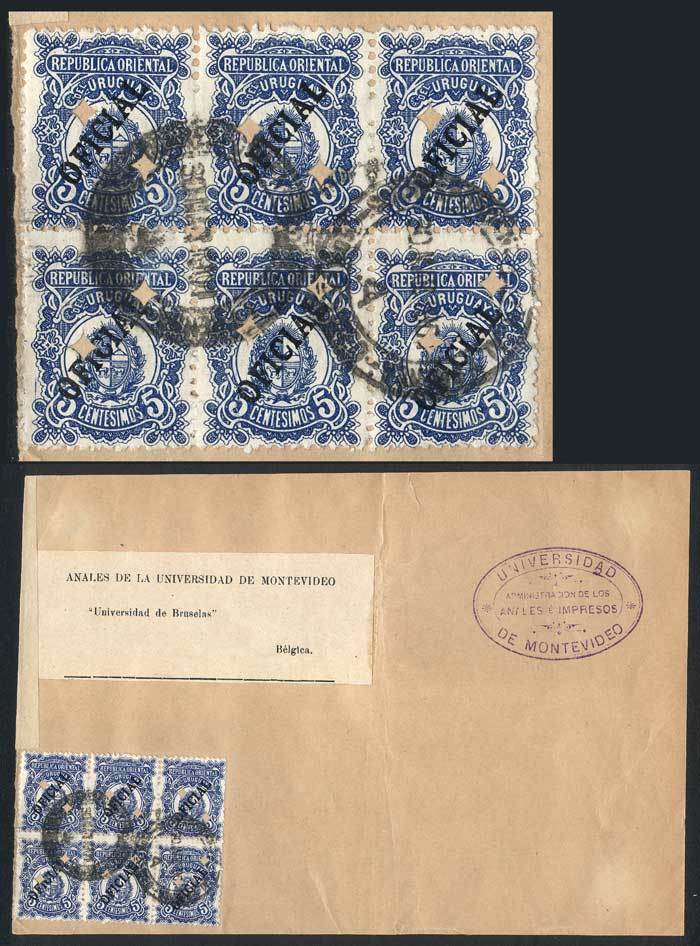 URUGUAY Large Fragment Of Parcel Post Cover Sent To Belgium On 30/MAR/1907, Fra - Uruguay