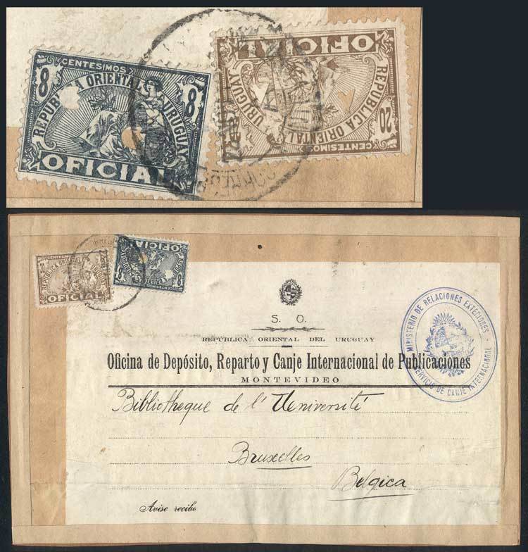 URUGUAY Large Fragment Of Parcel Post Cover Sent To Belgium On 25/NO/1913, Fran - Uruguay