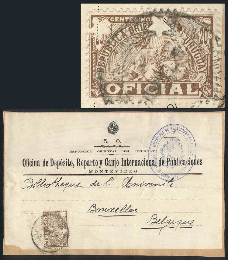 URUGUAY Large Fragment Of Parcel Post Cover Sent To Belgium On 25/FE/1915, Fran - Uruguay