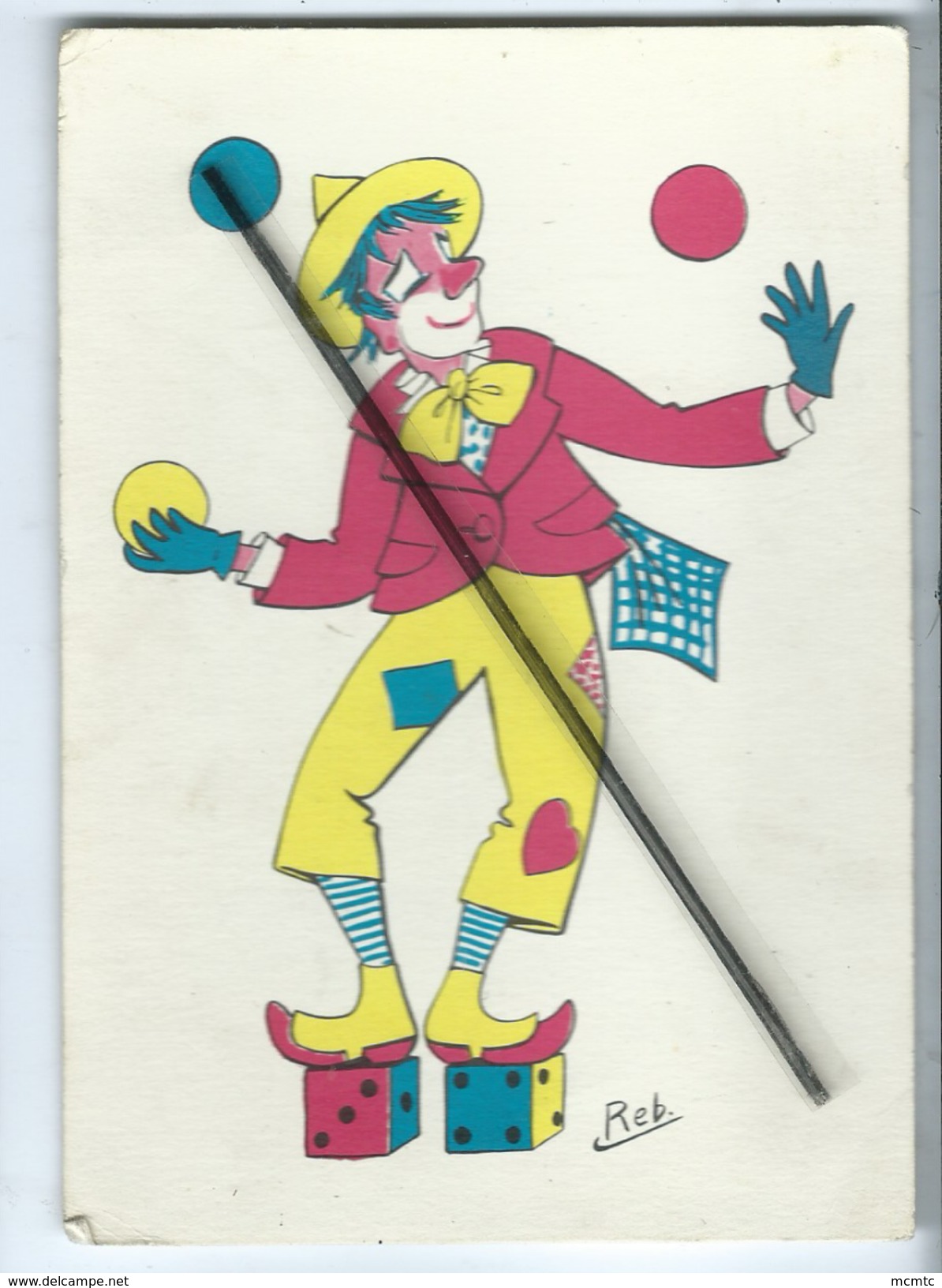 Carte - Illustrateurs REB. - Clown , Jongleur , Cirque , - Sonstige & Ohne Zuordnung