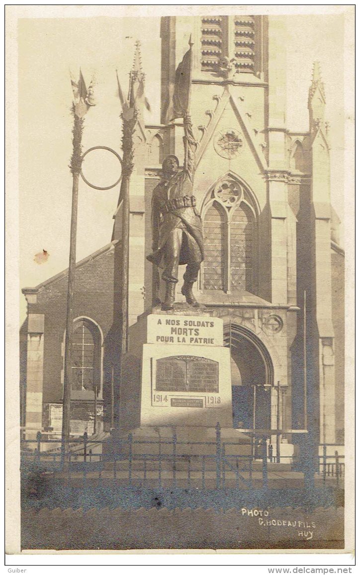 Huy Eglise Et Monument Guerre 1914/18 Carte Photo G. Bodeau Fils Huy - Huy