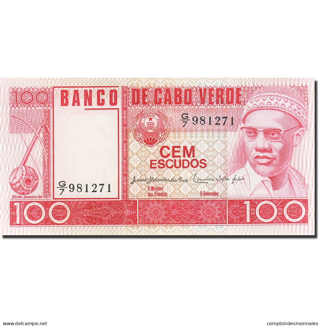 Billet, Cape Verde, 100 Escudos, 1977, 1977-01-20, KM:54a, NEUF - Cap Vert