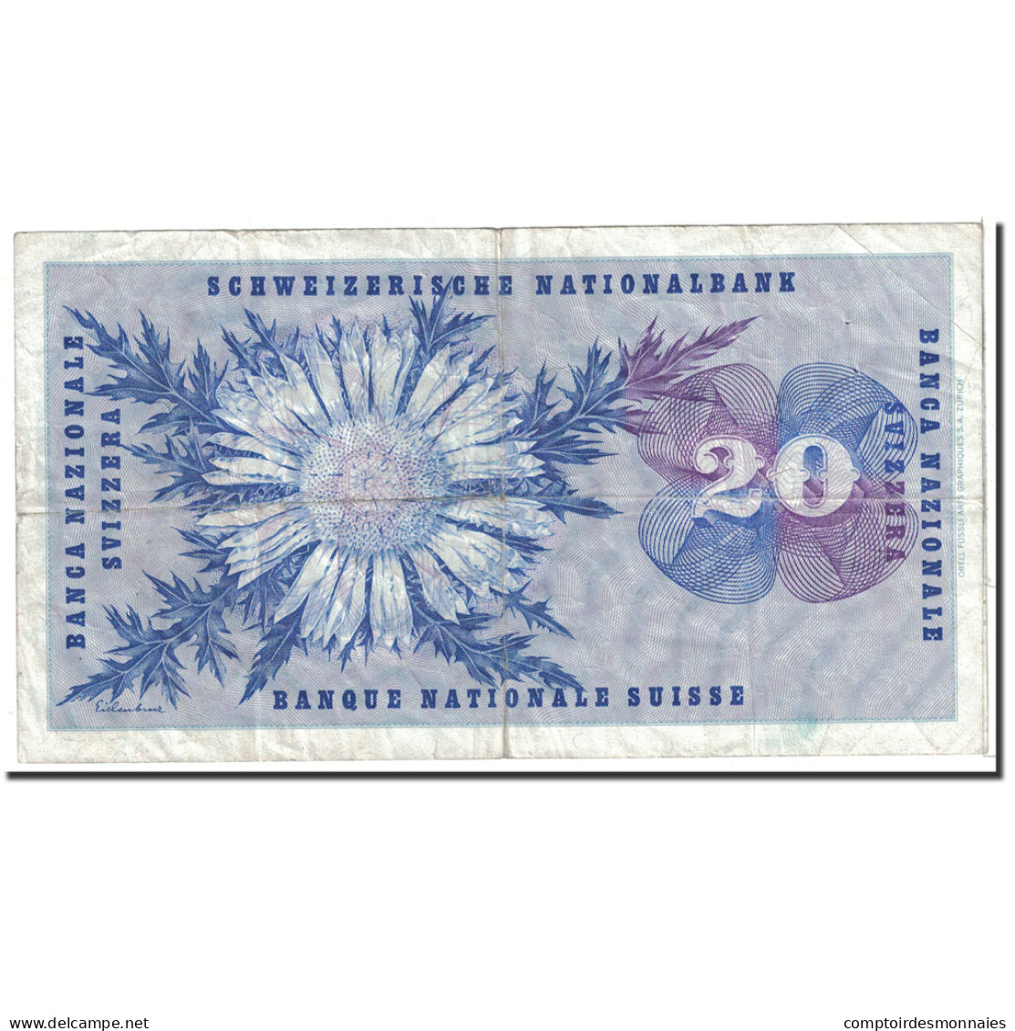 Billet, Suisse, 20 Franken, 1970, 1970-01-05, KM:46r, TTB - Schweiz