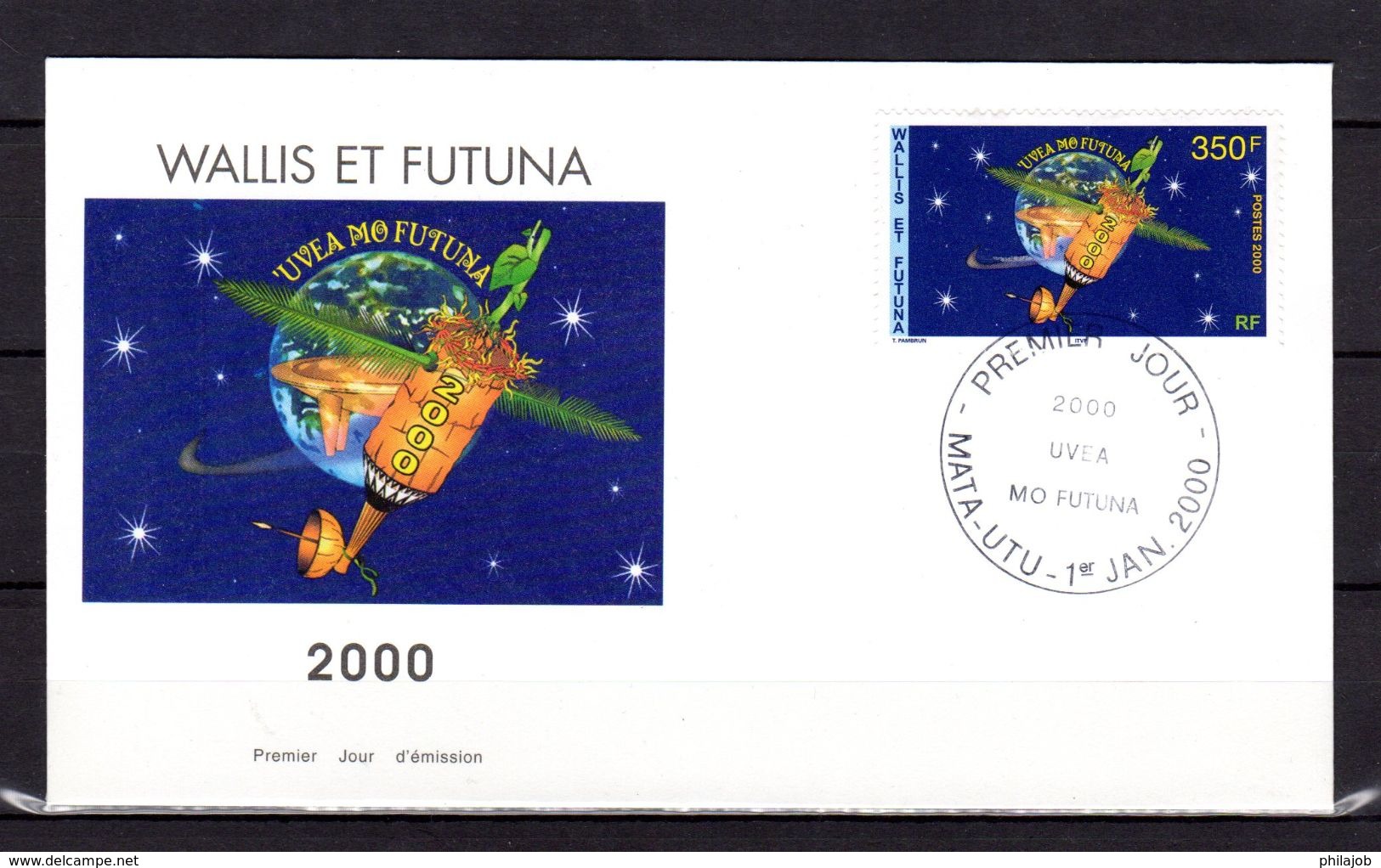 (Faciale = 2.90 &euro;) Enveloppe 1er Jour De 2000 : " UVEA MO FUTUNA ". Parfait état. FDC - FDC