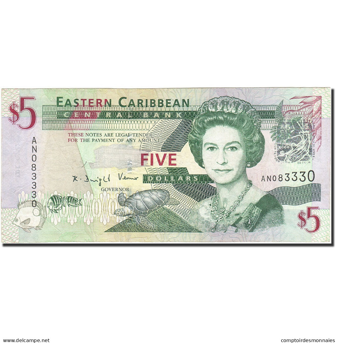 Billet, Etats Des Caraibes Orientales, 5 Dollars, 2008, Undated (2008), KM:47a - East Carribeans