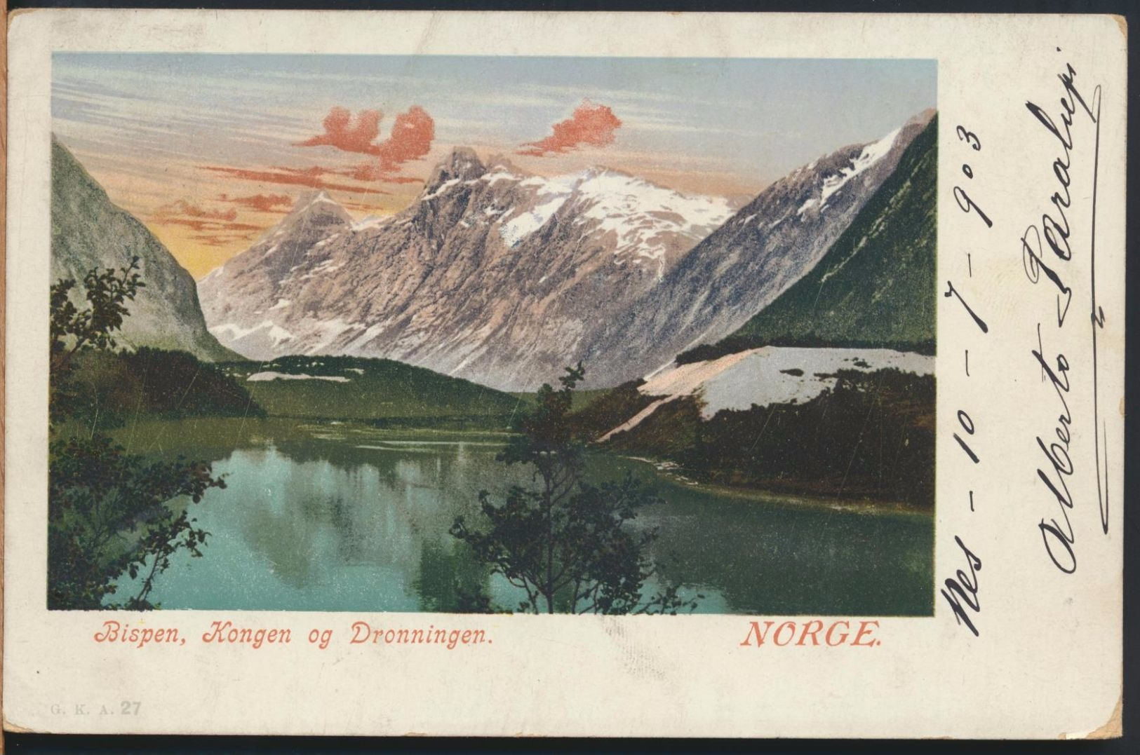 °°° 6472- NORWAY - BISPEN , KONGEN OG DRONNINGEN - 1903 With Stamps °°° - Norwegen